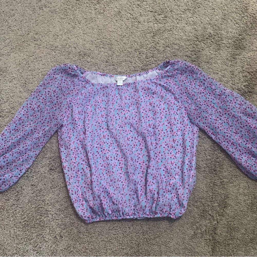 Kenar Sheer Floral Blouse Small